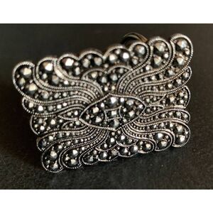German Faceted Steel Buckle, Vintage, Stamped